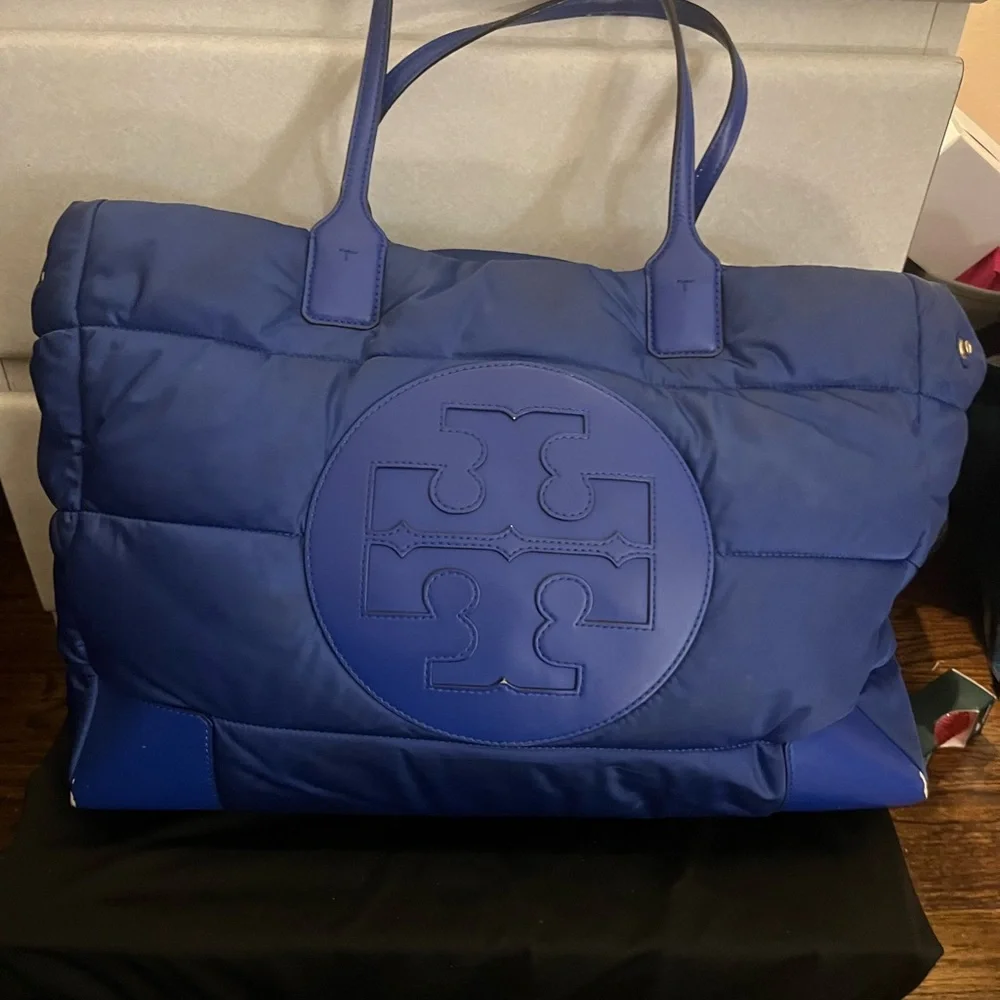 Tory Burch Royal Blue Quilted Tote - Picture 2 of 7